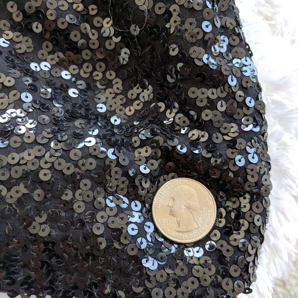 Black SEQUIN mini skirt XS - Picture 6 of 8